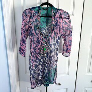 Leopard Glam Beach/Swim Coverup